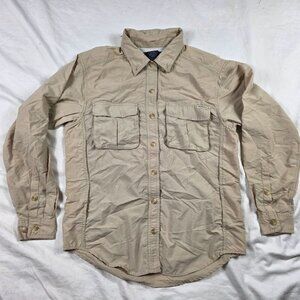 ExOfficio Adventure Womens XS Beige Long Sleeve Shirt Outdoor Camping Hiking
